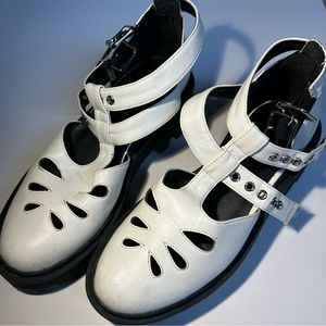 Platform white Mary janes